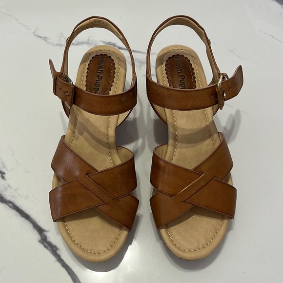 Hush Puppies Shoes - HUSH PUPPIES  Eva Farris Tan Leather Sandals
